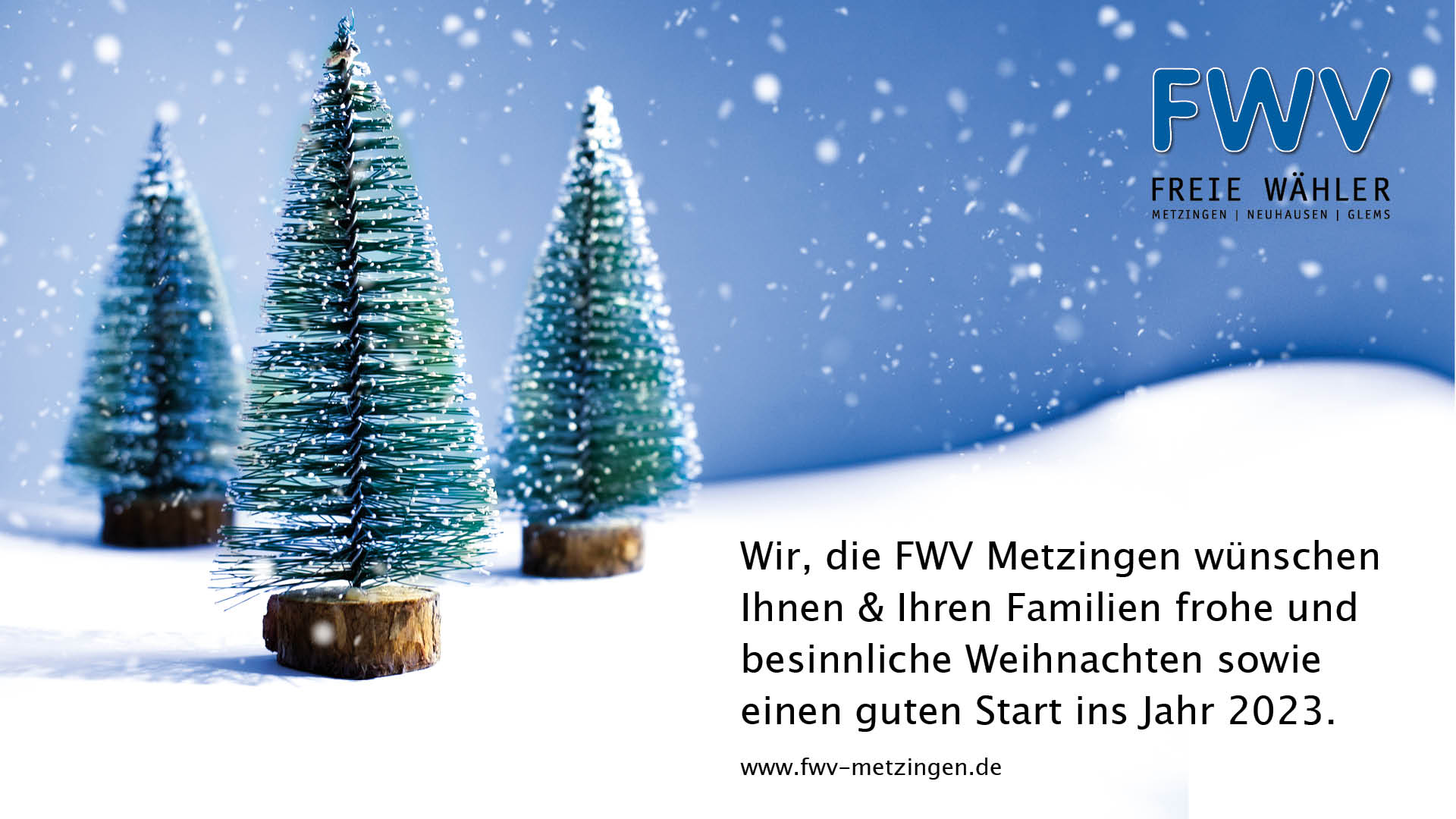 Weihnachtsgrüße 2022 Freie Wählervereinigung Metzingen